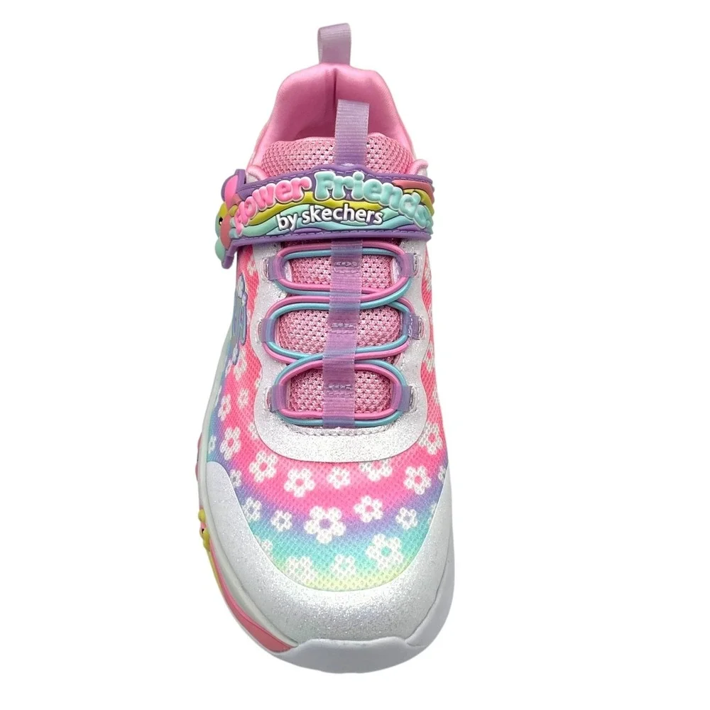 Skechers Youth Big Girls Flower Friends‎ Slip-on Sneakers Size 3.5 White/Multi
